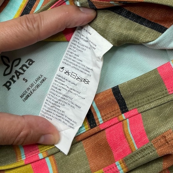 Prana Striped Tankini Swim Top & Boyshort Bottom Set Multicolor Size Small - Picture 8 of 13